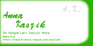 anna kaszik business card